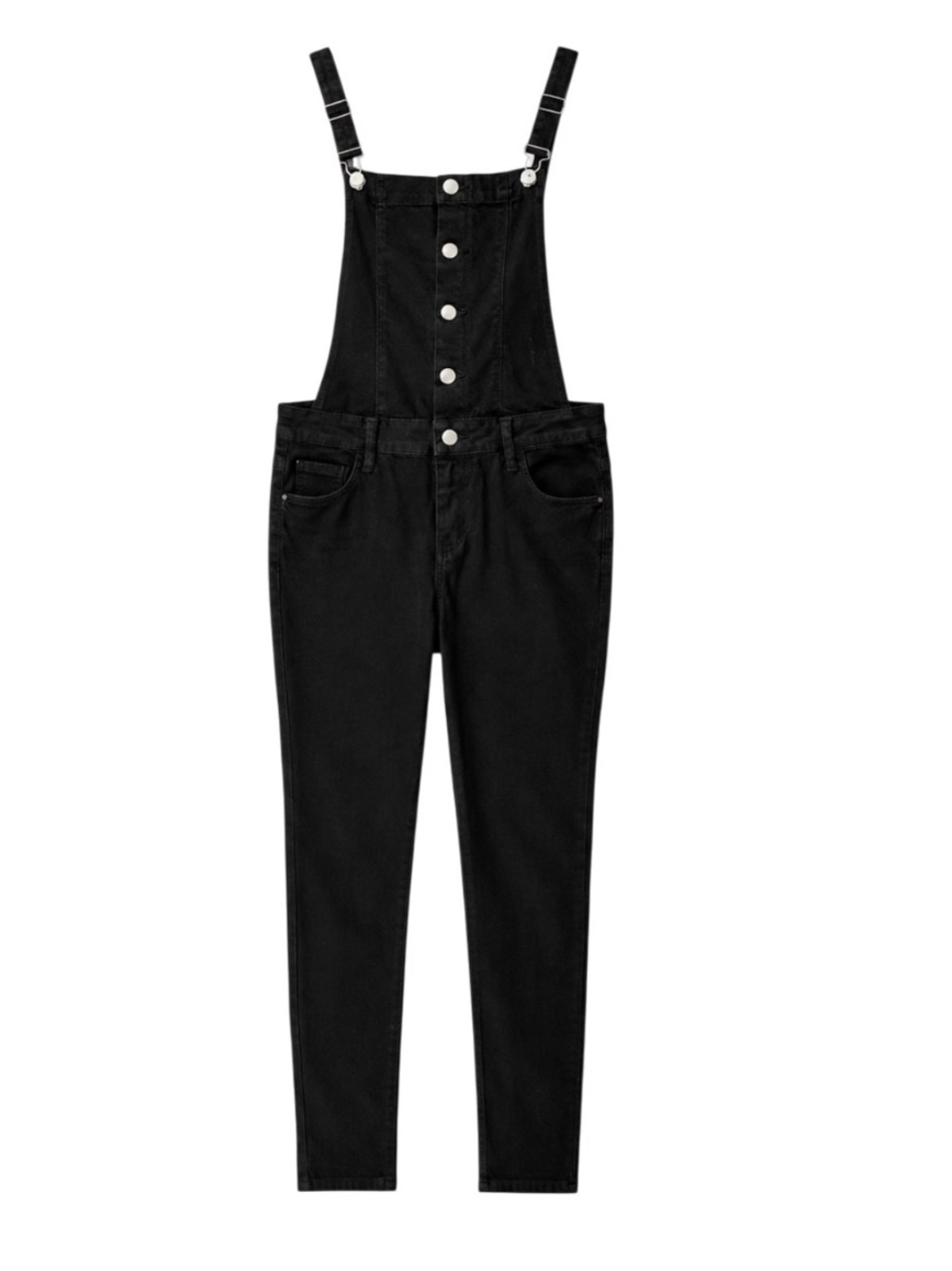 Kendall & Kylie Black Denim Overalls Size 28 Slim Leg Adjustable Straps